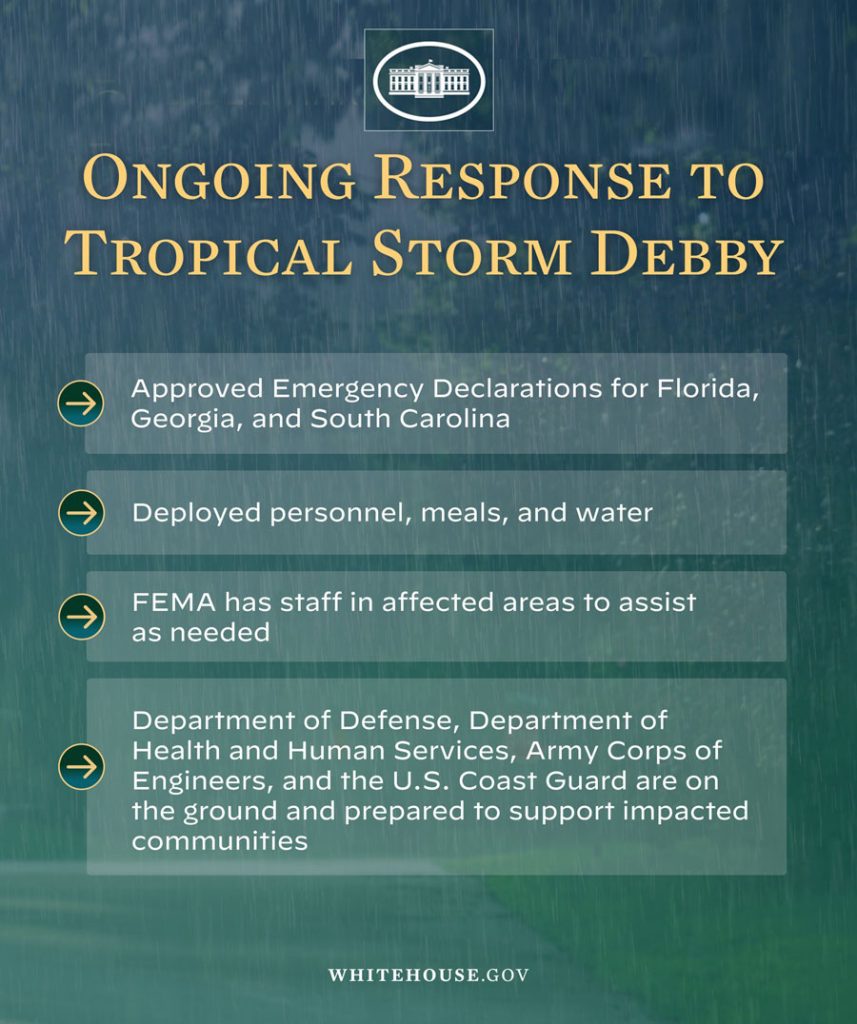 Florida And Tennessee Independent Insurance Agents Tropical Storm Debby Whitehouse Response